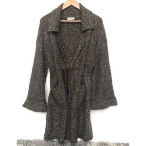 Hidden Alley Brown Marled Boucle Cardigan Sweater